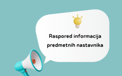 Raspored informacija predmetnih nastavnika
