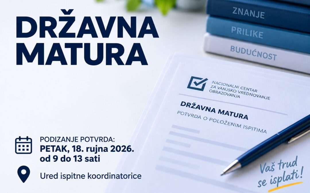 Državna matura – preuzimanje potvrda nakon drugog roka
